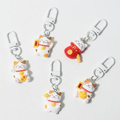 Lindo llavero de gato de la suerte, colgante para mochila, adornos, accesorios, regalos