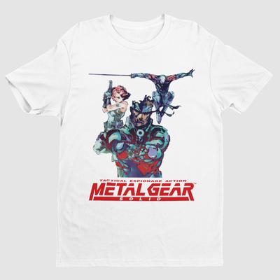 Metal Gear Solid: T-shirt Unisex Premium Azione Spionaggio Tattico Key Art