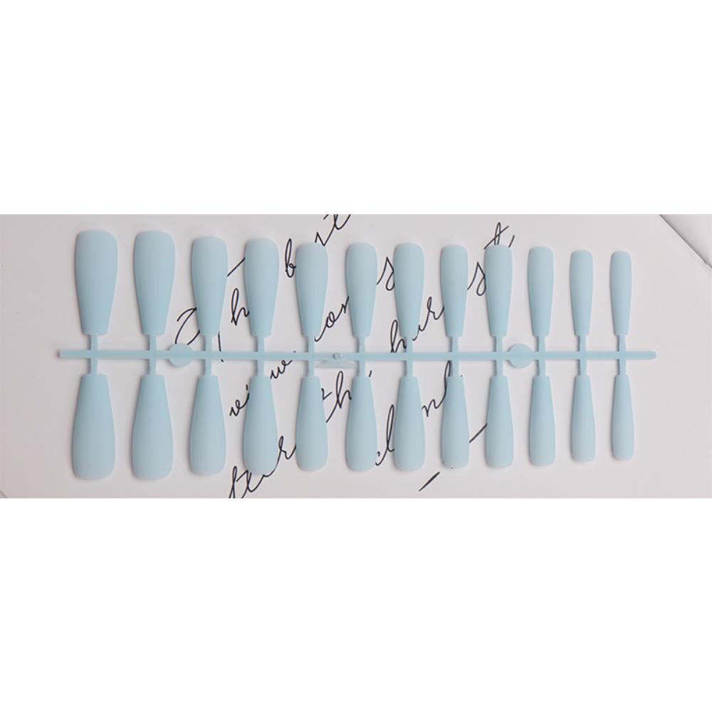 24pcs/set DIY Quick Nails Lengthened Ballet Matte T-shaped False Nails Multi-color Strips Finished Wear Manicure