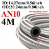 AN4 AN6 AN8 AN10 AN12 Universal Stainless Steel Braided Rubber Fuel Hose Oil Gas Cooler Line Pipe Tube For Car Universal 1M-4M