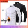 Men's Winter Sports Warm Quick-Dry Compression Suit - Velvet Lined Tight-Fit Running and Training Set