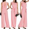 Women Sleeveless V Neck Backless Bandage Jumpsuit For Casual And Party Summer Elegance