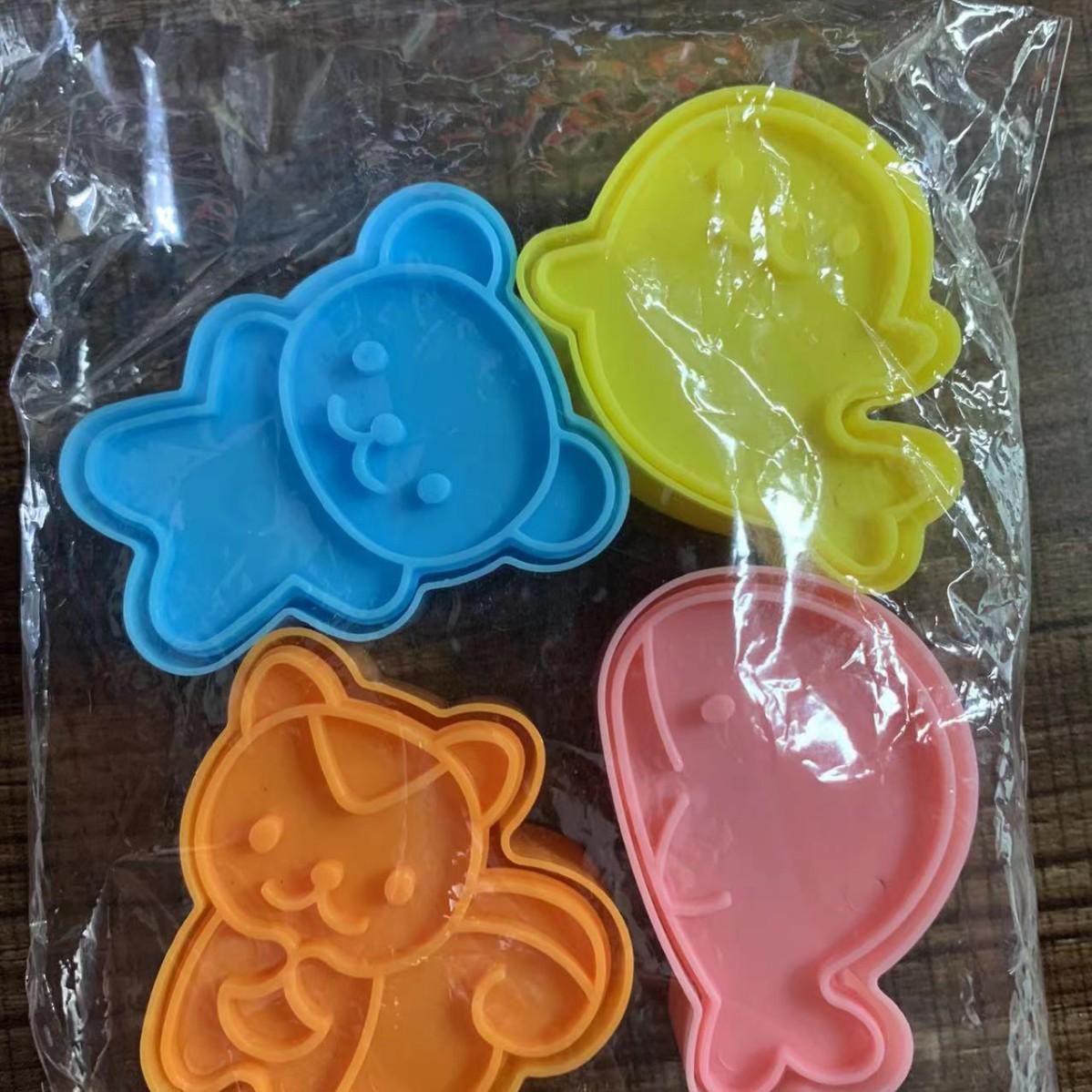 

Форма для выпечки печенья и рисовых шариков в виде мультяшных животных своими руками Four opp bags