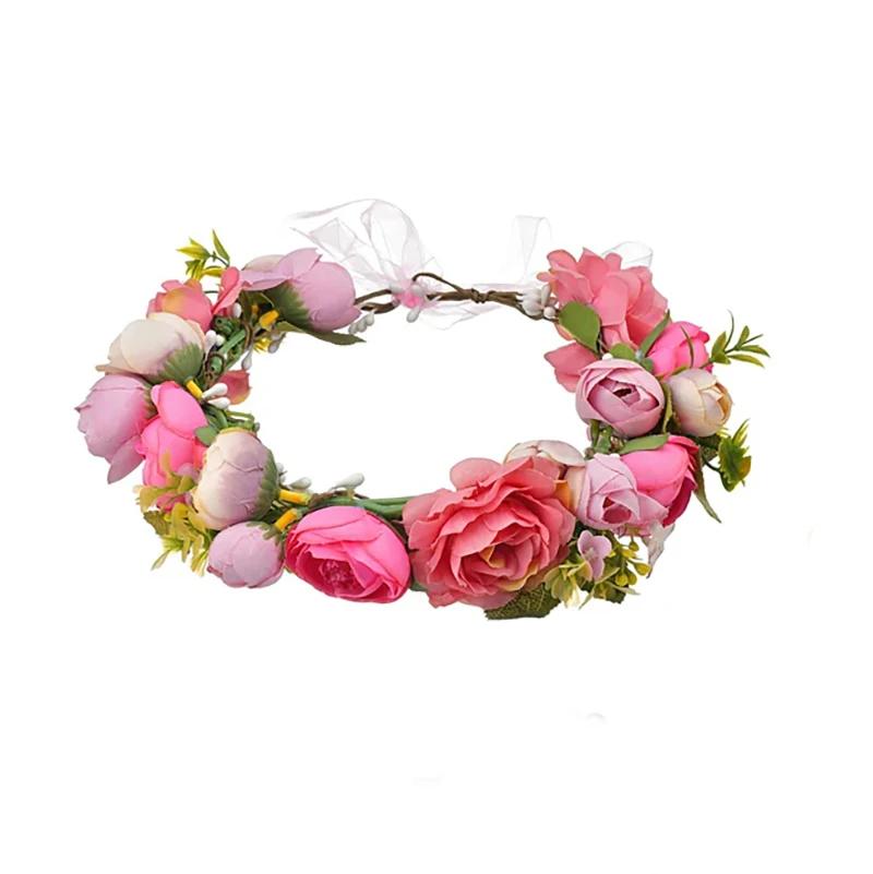 

Adjustable Elegant Flower Dog Collar for Medium Large Dogs Cats Wedding Photo Props Pet Costume Accessories рожевий