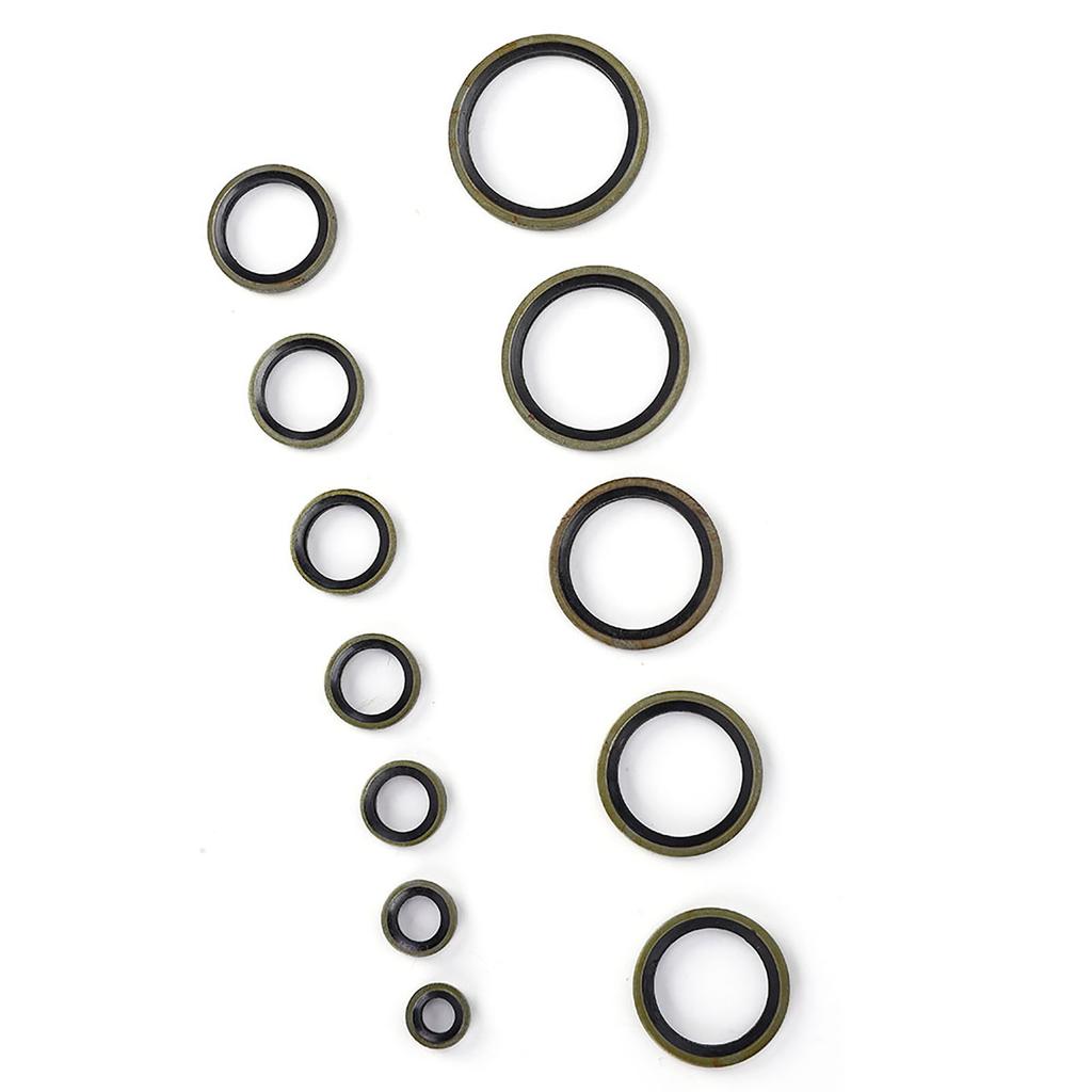 240pcs 6\8\10\12\14\16\18\20\22\24\27\30mm Metal Rubber Sealing Oil Ring Drain Plug Gasket Set