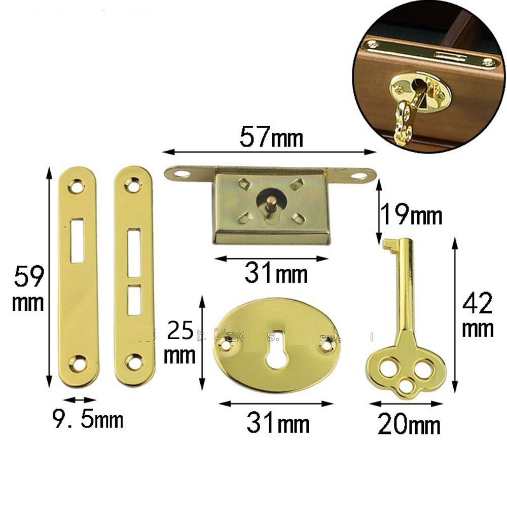Zinc Drawer Lock Alloy Jewelry Cabinet Lock Replacements Hook Lock  for Storage Box