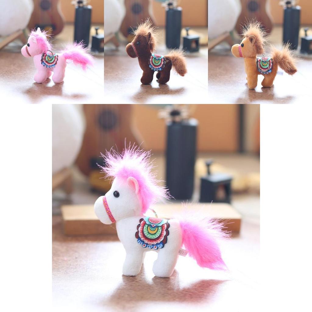 Stuffed Pony Plush Toy Keychain Super Soft Short Fur 12in Gift For Girls Boys