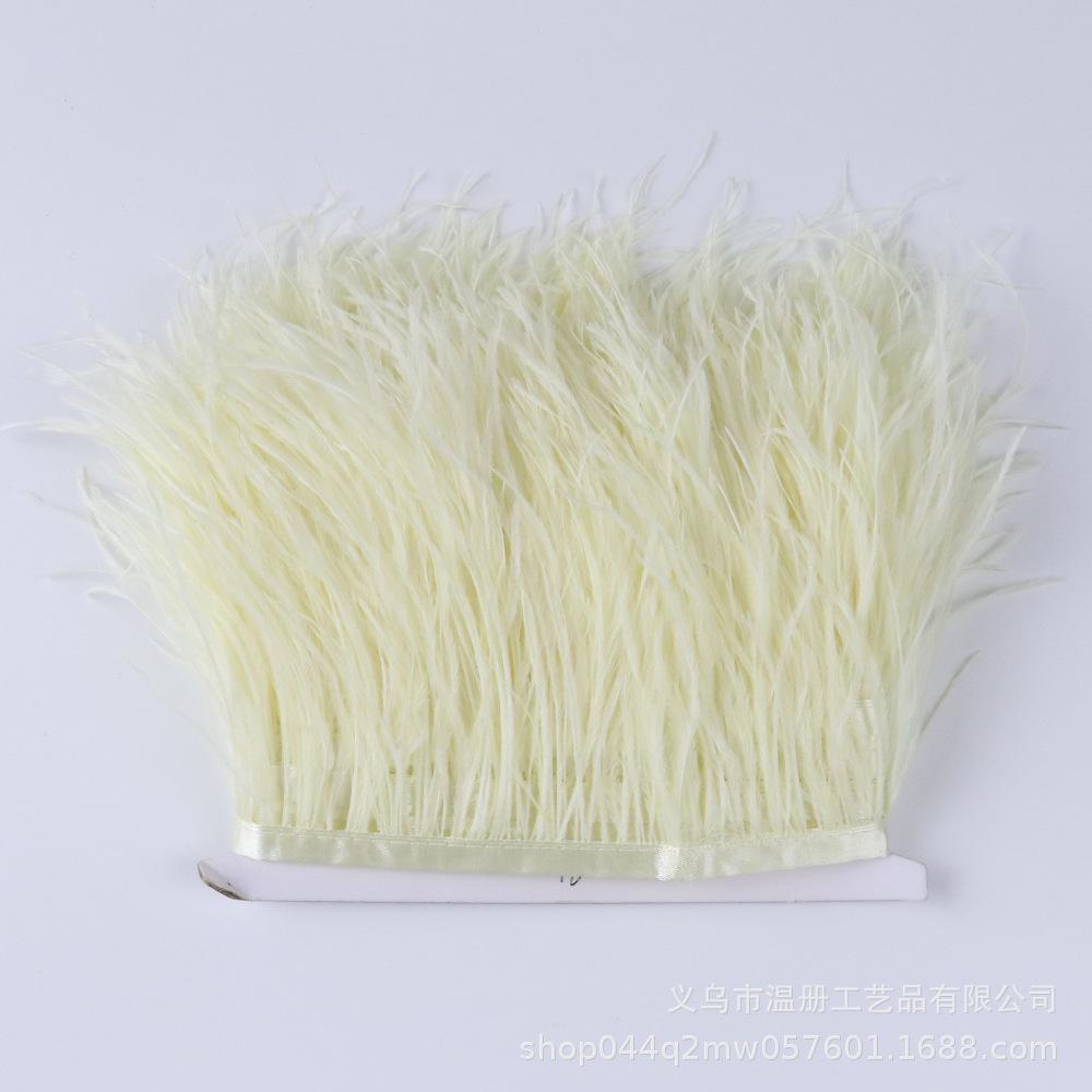 8-10Cm Ostrich Trim Khaki Feather Ribbon Fringe For Sewing High Quality Plumas Crafts Costumes Party Decoration