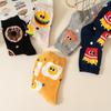 Korean Dongdaemun Women's Cute Emoji Cotton Socks - Cartoon Snacks Mid-Calf Length