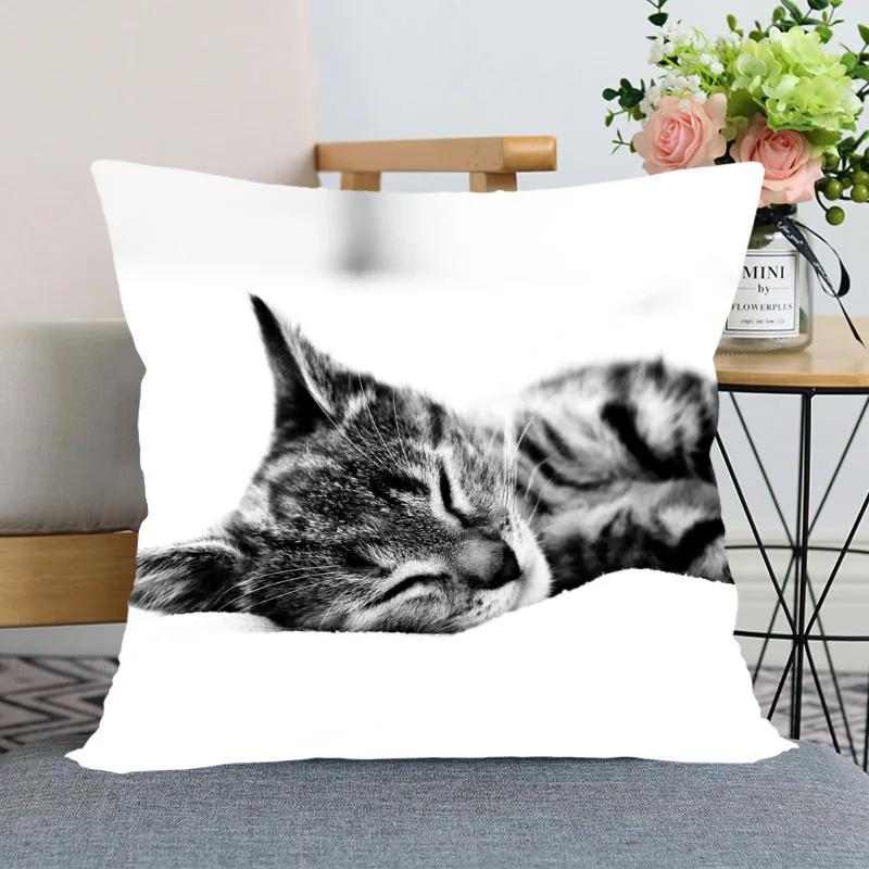 

Милая наволочка для кровати с изображением животных для автомобиля, дивана, домашнего питомца, кошки, наволочка с принтом 45x45cm