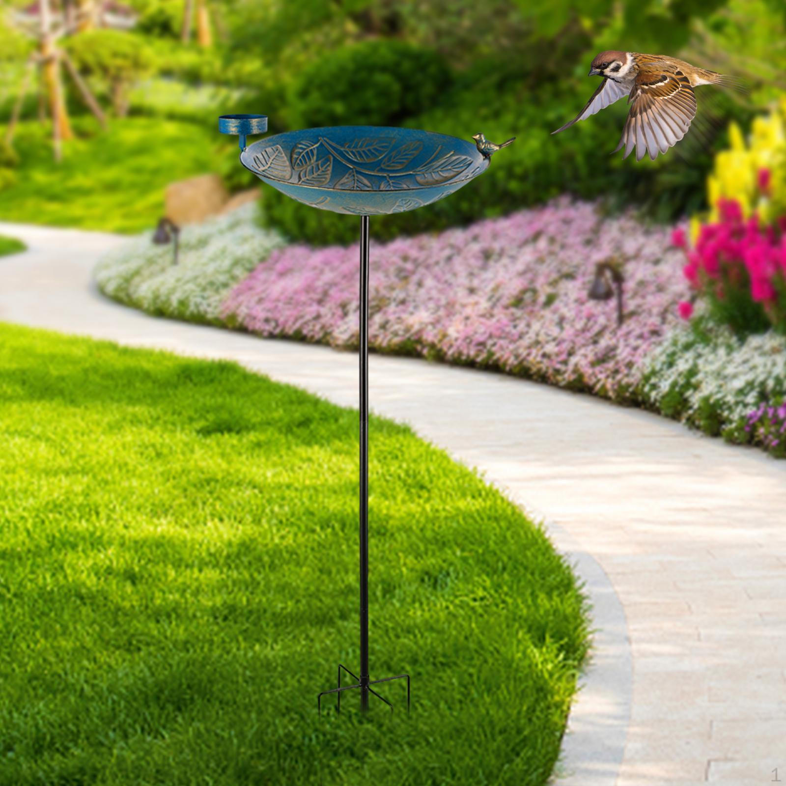 

Outdoor Bird Feeder Bath Elegant Iron Decoration Sturdy Garden Metal Birds Birdfeeder Bowl