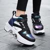 Kids Roller Skates Shoes 6-15 Years Old Four-wheel Deformation Can Walk Can Skate Skates Girl Runaway Shoes