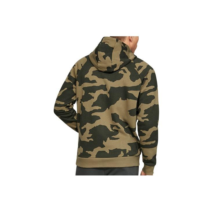 Under Armour Camo Hooded Cardigan Sweatshirt Jacket Men Outerwear Outpost-Green 1329748-331