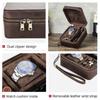 Luxuriöse Vintage Leder Uhrenaufbewahrungsbox für Herren Reise Schmucketui Leder Uhr Ringe Manschettenknöpfe Sonnenbrillen Kaffeefarbenes Leder