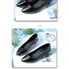 Women Black Leather Block Heel Pumps Comfortable Office Work Shoes