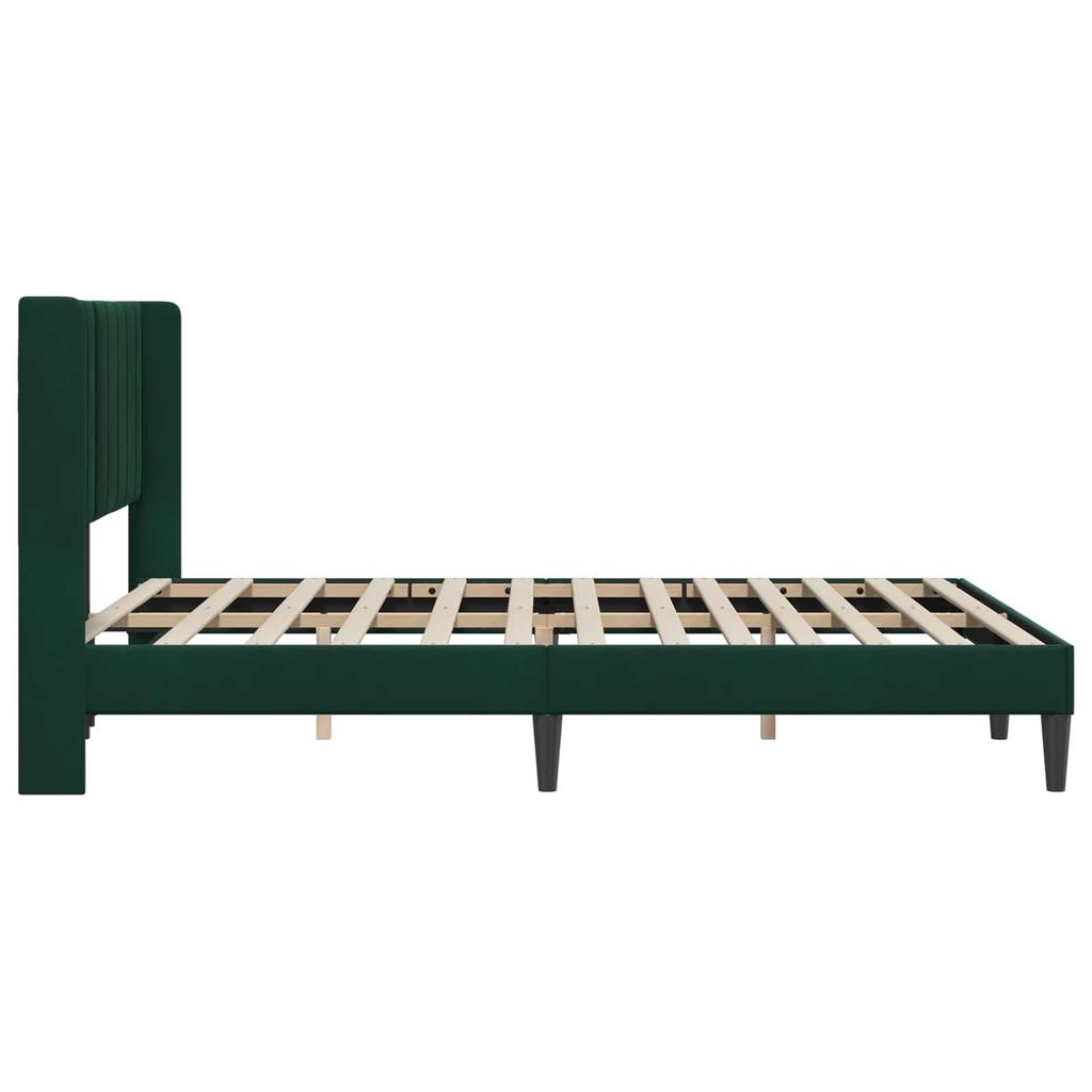 Bed Frame with Headboard Dark Green 120 x 190 cm Velvet