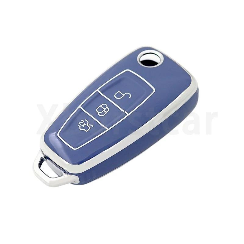 

For Ford C-Max S-Max Ecosport Kuga Escape Fiesta Mondeo Focus 2 3 MK3 ST RS Custom TPU Car Key Case Cover Shell Fob Accessories