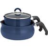 Wahei Freiz Multi-Pot & Multi-Pan Set, Large Size, Navy, 7-in-1 Function with Additional Features ToMay AMB-2838