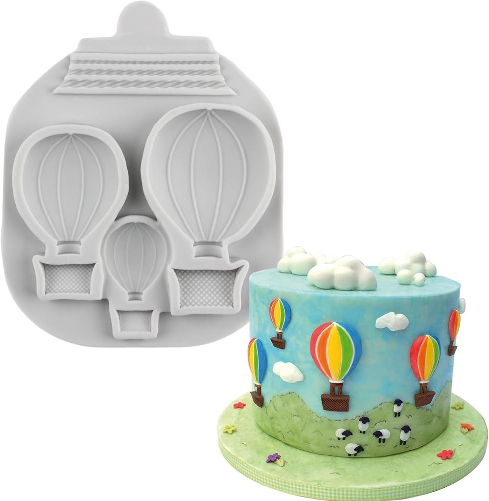 Hot Air Balloon Fondant Silicone Mould For Cake Decorating Cupcake Topper Polymer Clay Candy Chocolate Gum Paste Moulds