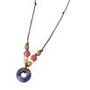 Exquisite Halskette im traditionellen chinesischen Stil Ethnischer Stil Anhänger Halskette Antike Kordel Schmetterlingsblumen-Charms Kette