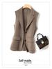 2023 Women's Double-Sided Cashmere Wool Vest: Sleeveless, Short Black Suit Coat