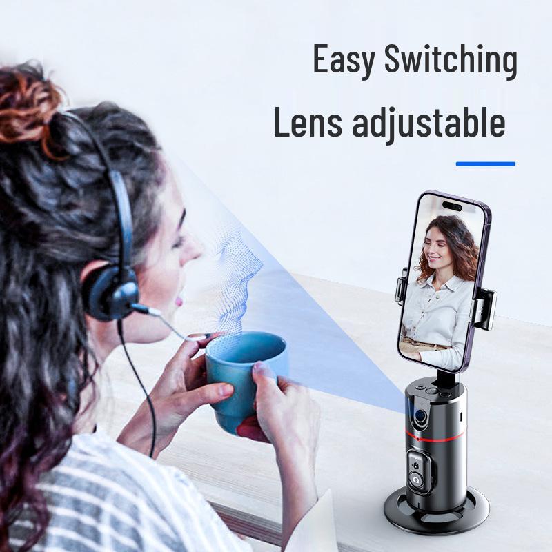 360° AI Face Recognition Mobile Tracking Stand for Desktop Douyin Live Broadcasts