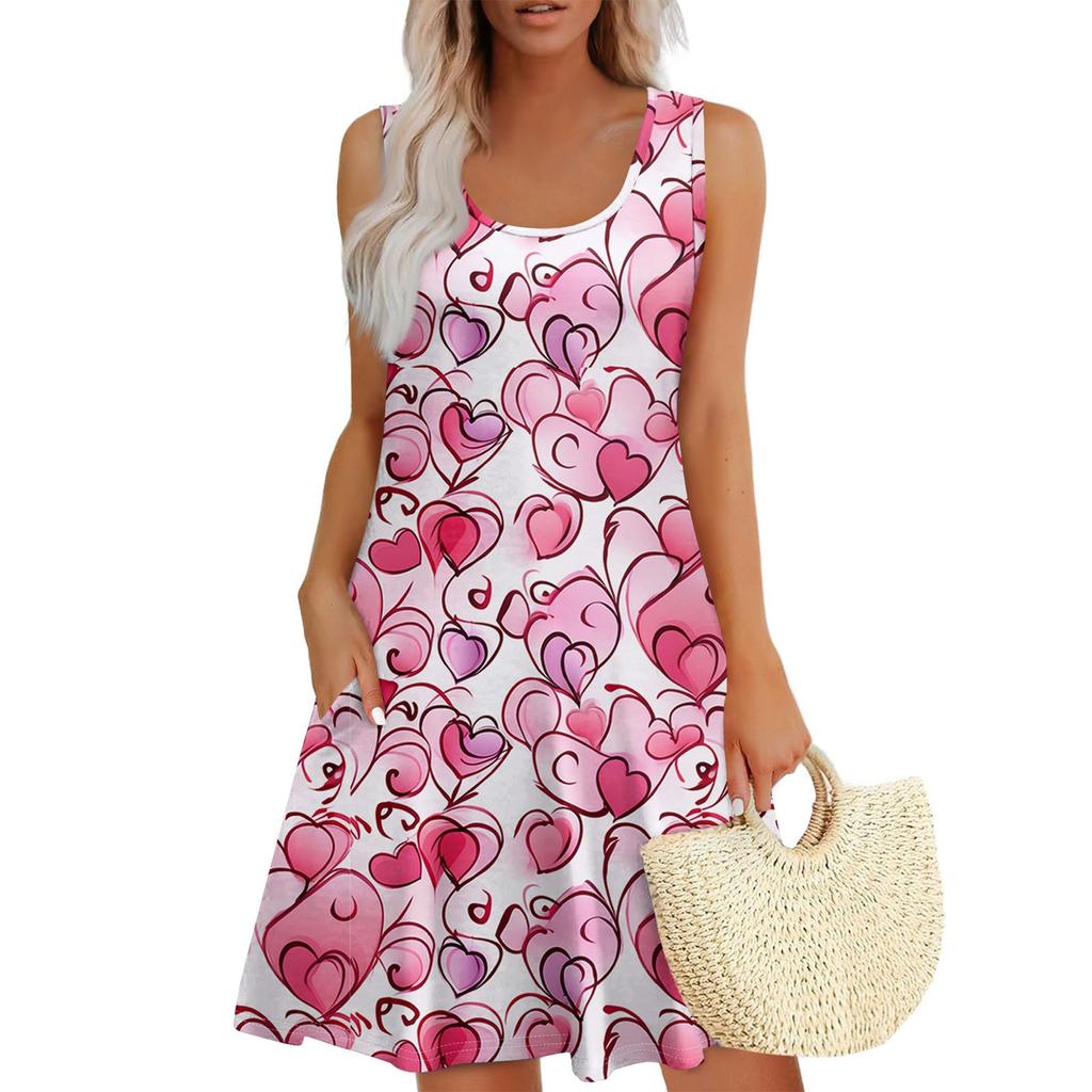 Women's Casual Dresses Daily Dating Out With Pockets Sleeveless Loose Dresses