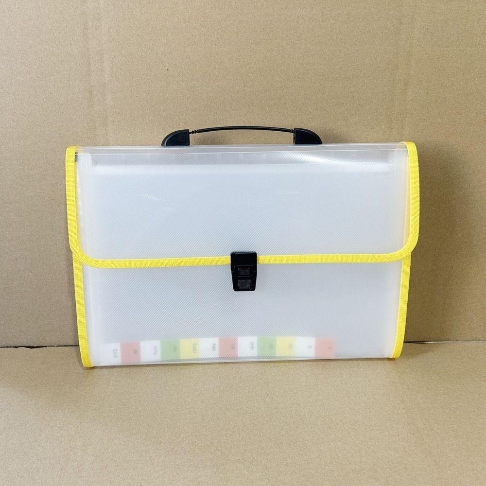 13 Pocket Handheld File Bag Dustproof Accordion File Folder  School Office Supplies