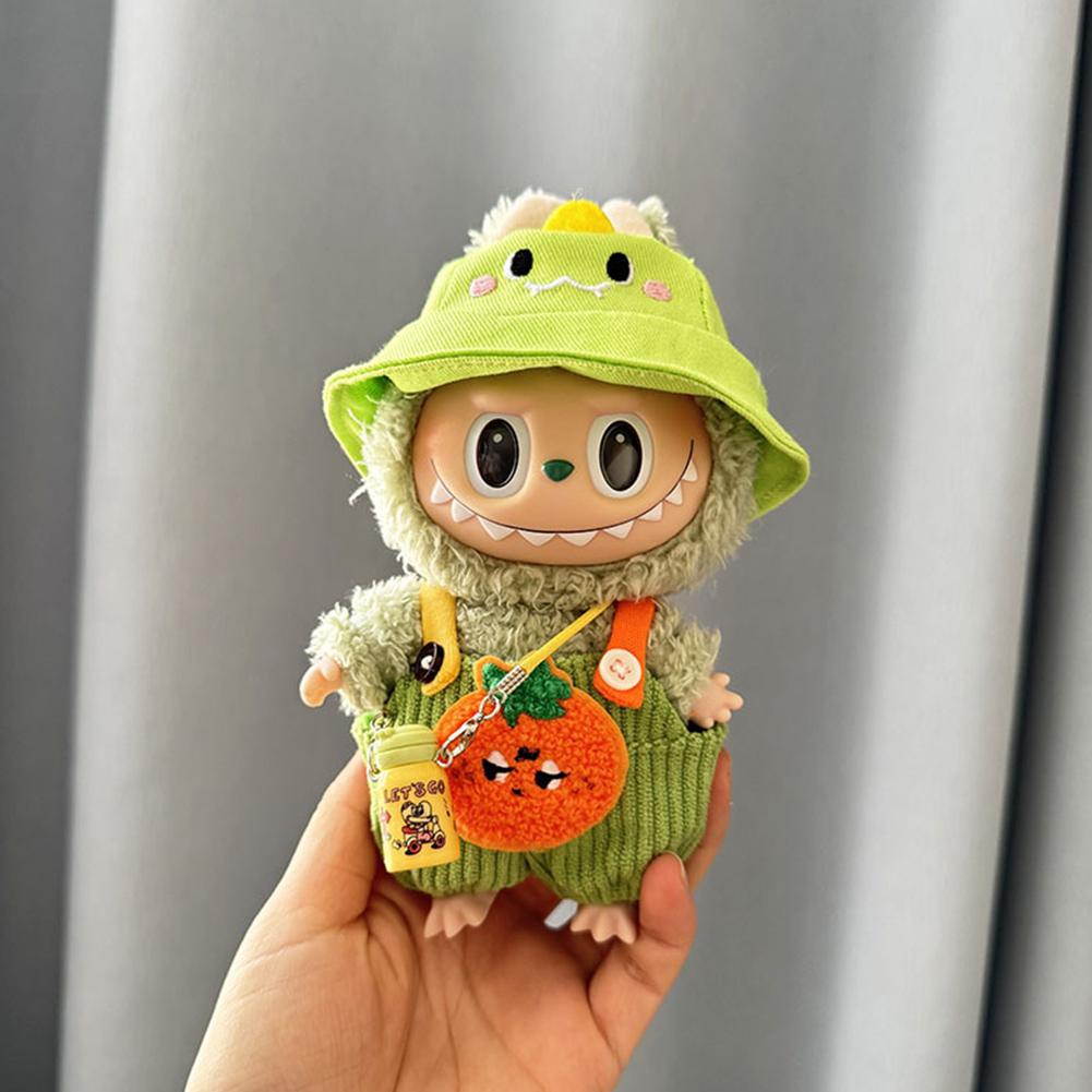 Plush Doll Clothes For Labubu V1V2 17cm Mini Plush Dolls Clothing Kit One Size Wedding Dress Jumpsuit Set Outfit Accessories