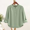 ZANZEA Women Casual Round Neck Adjustable Loose Long Sleeve Blouse