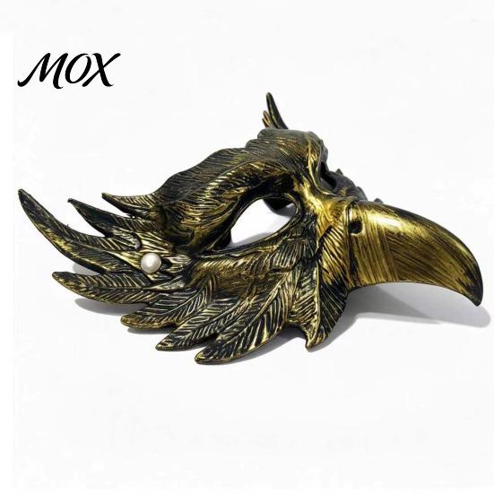 Goldene Vogel-Gesichtsmaske Halloween Adler Halbmaske, Vintage Gold Venezianische Maskenball-Party Gothic Cosplay Requisiten Retro Schwarz
