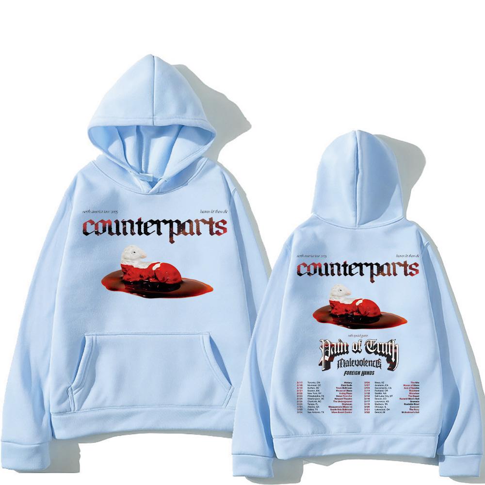 Counterparts Band The Heaven Let Them Die Tour Pullovers Women Men Unique Niche Hoodies Long Sleeve with Hooded Pullovers Casual