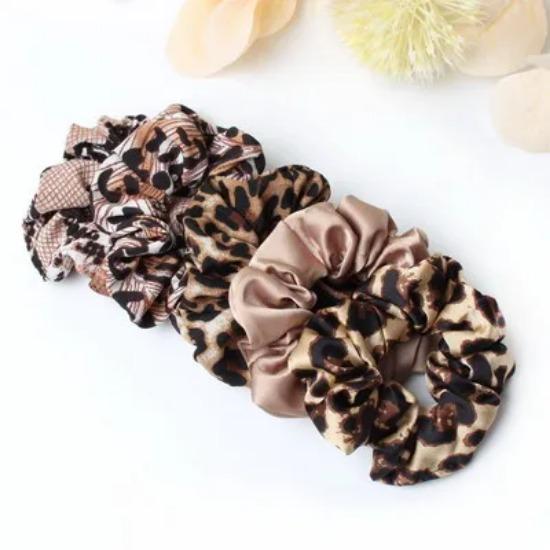 5Pack Hair Scrunchies Set Fashion Simple Basic Elastic Hair Bands Ponytail Holder Dot Stripe Scrunchie Hair Tie For Girl Women