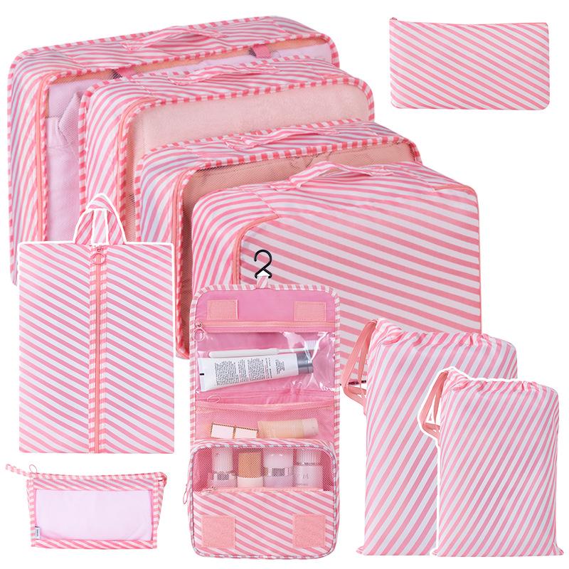 Eight-Piece Waterproof Travel Storage Bag Set for Business Trips - Large Capacity