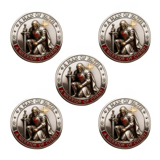 1/2/3/5 st Kristna Jesus Utmaningsmynt Dubbelsidigt Krigare Riddare Bön Tro Token Dekoration Samlare Historiker Souvenirmynt Religiös Gåva