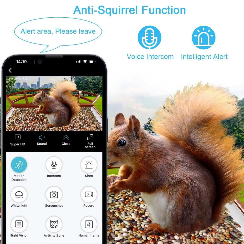 Intelligenter KI-Vogelfutterspender mit Kamera & Solarbetriebene Außenüberwachung