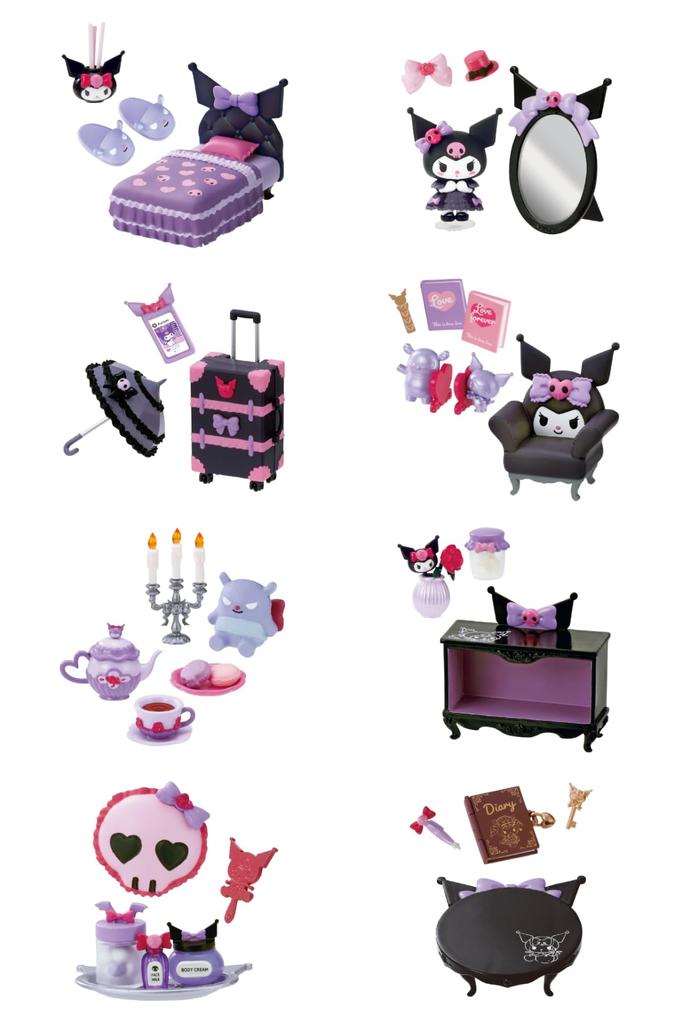 Rement Sanrio Gothic Room 1BOX Environ H115 x L70 x P50mm Fabriqué en PVC ABS de Kuromi,