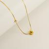 New fashionable cubic zirconia-studded chubby design26Letter pendant necklace, titanium steel, versatile and stylish for women