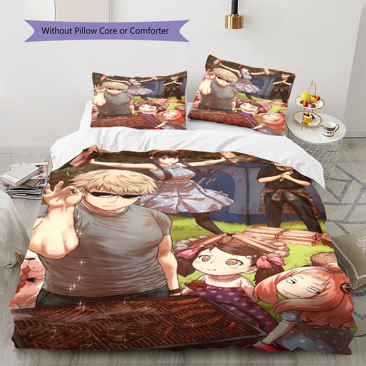 

Постільна білизна з аніме-малюнком Комплект ковдри Наволочка Декор для дому Подарунок на день народження (1 * підковдра + 2 * наволочка, без наповнювача) 135x200cm