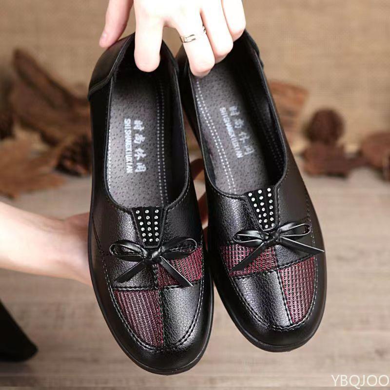 Women's Leather Flats Shoes Female Soft soled versatile shoes Classic Ladies Casual Leather Loafers Anti slip comfort flat Mujer