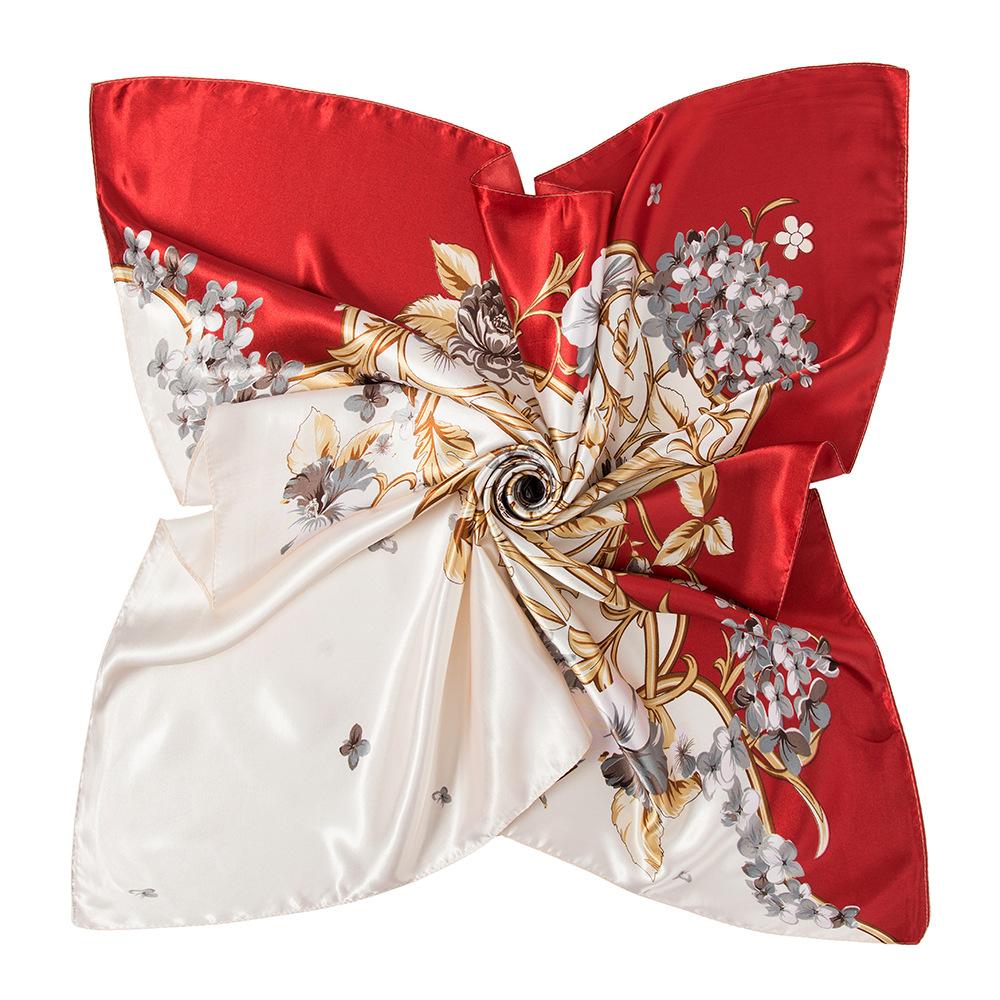 Høykvalitets luksuriøst silkeskjerf pannebånd Skjerf Halsskjerf For kvinner Kjede Silkeskjerf Dekorativt sjal for kvinner