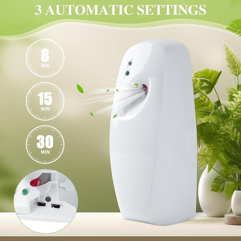 Automatic Air Freshener Dispenser, Home indoor Wall-mounted Automatic Adjustable Fragrance Aerosol Sprayer for Bathroom, Hotel, Office and Public