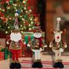 1pc Merry Christmas Decor Scalable Leg Snowman Dolls Figurines Christmas Gift For Kids Plush Elk Santa Doll Model Table Ornament