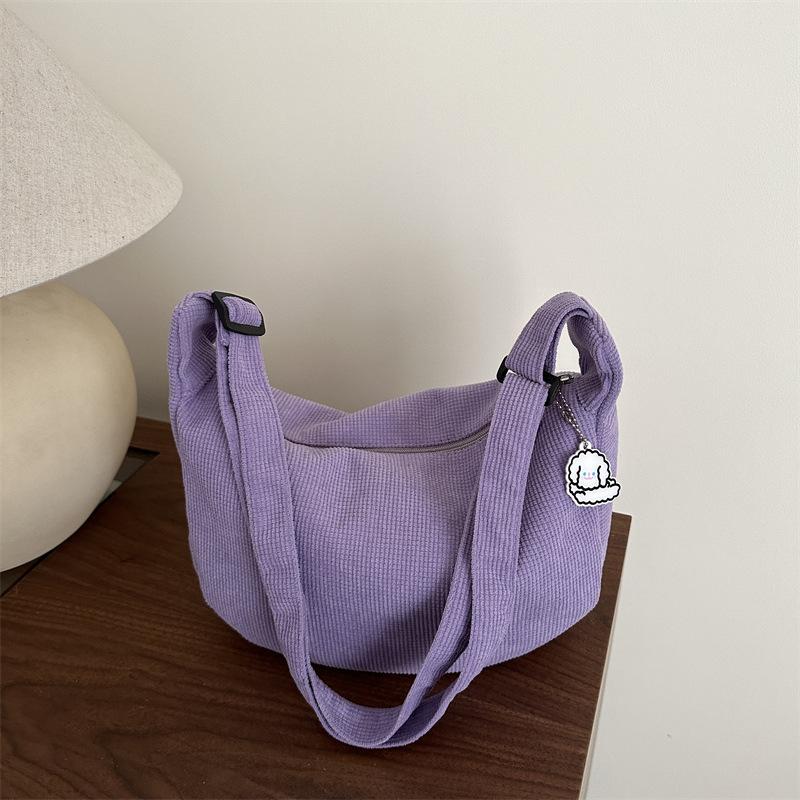 New Candy Color Waffle Art Student Versatile Simple Daily Women's Shoulder Crossbody Bag