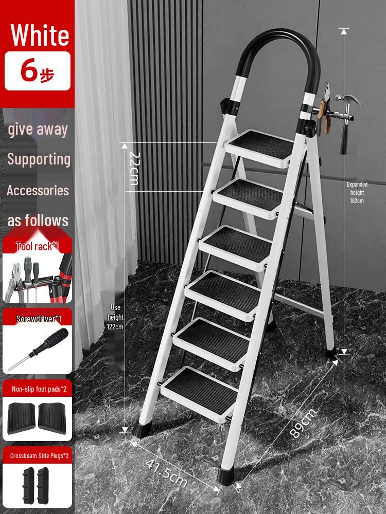 Compact Folding Multi-Functional Telescopic 4-Step A-Frame Ladder