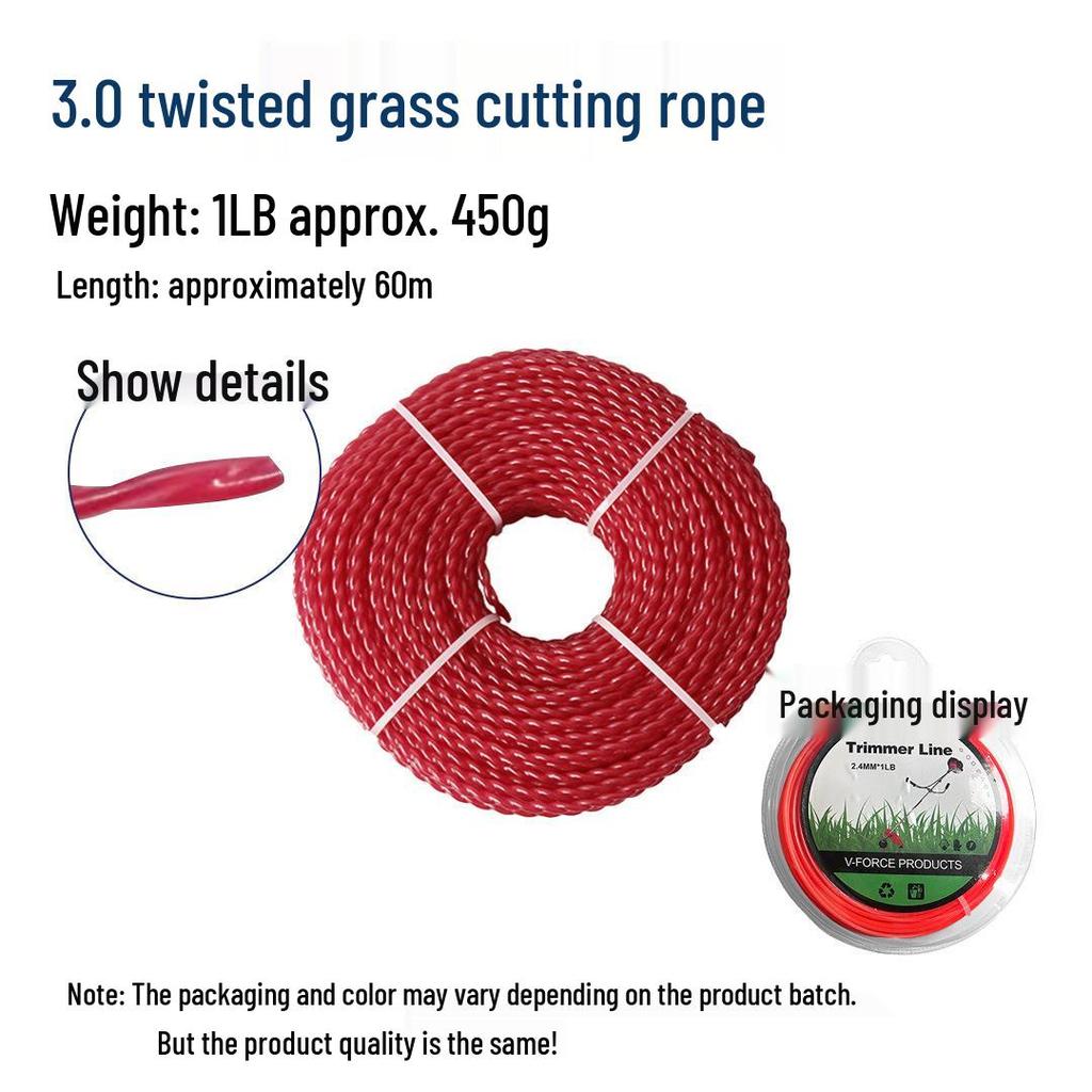 Universal Lawn Mower Accessories: Serrated Nylon Grass Trimming Line with Steel Wire Strip, Wear-Resistant Mower Cutting Head Trimmer