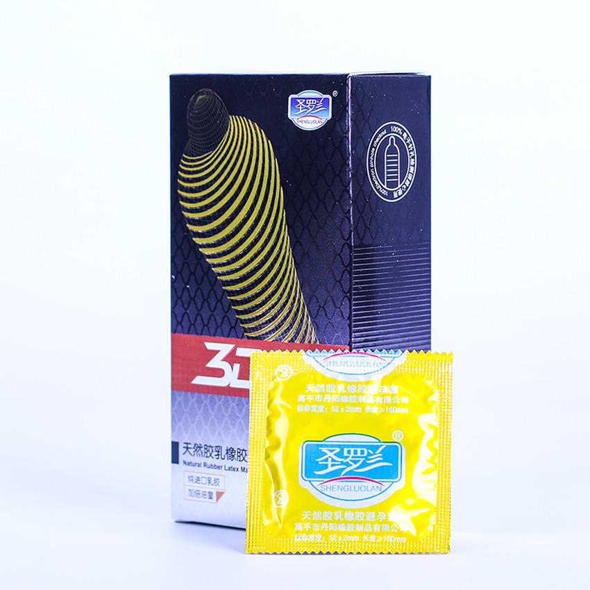 3D Rotating Threaded G Spot Condom for Natural Latex Men Penis Sleeve Fruit Flavour Sex Products