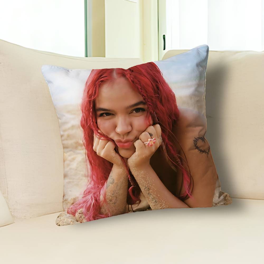 K-Karol G Tropicoqueta Various Sizes Square Pillow Case For Car Home Bedchamber Decor Custom Valentine gift