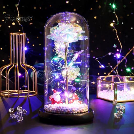 Birthday Rose Present Flower Gifts for Her Mom Wife Grandma Light Up Eternal Gift in A Dome Romantic Anniversary Valentine's Day Christmas