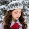Keep Warm Beret Hat Retro Pattern Kintted Hat Retro Fashion Hat  Autumn